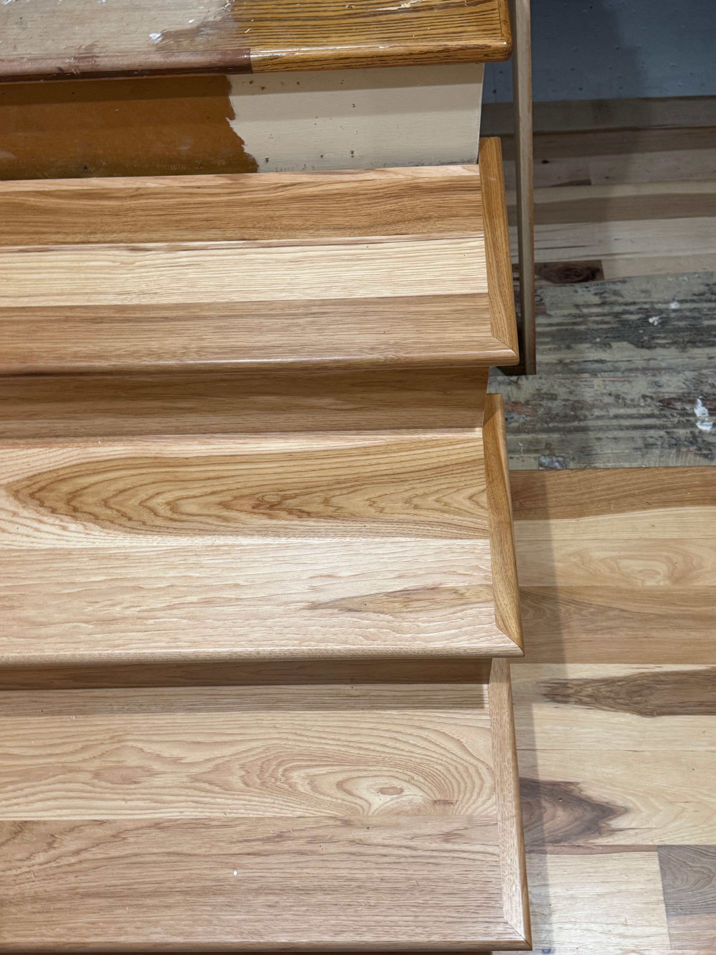 Hickory Stair Tread — Nosing Detail